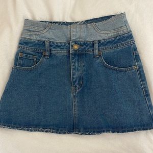 Nasty gal double denim skirt